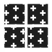 White Crosses on Black - Black Plus Signs