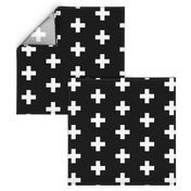 White Crosses on Black - Black Plus Signs