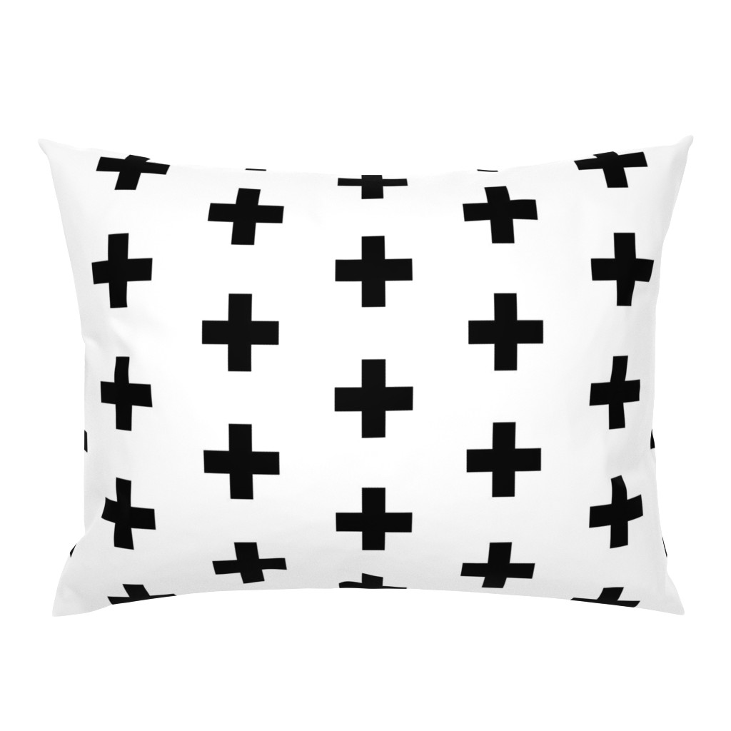 Black Crosses on White - Black Plus Sign