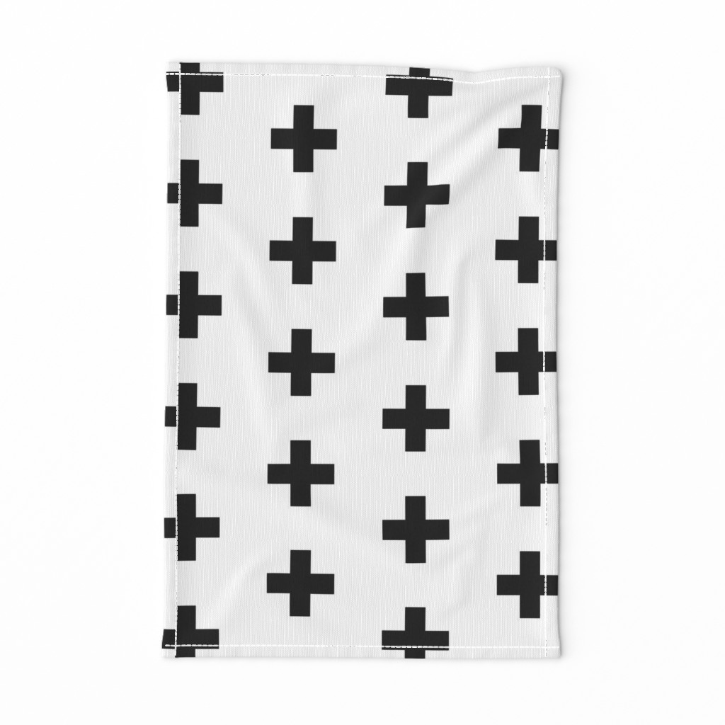 Black Crosses on White - Black Plus Sign