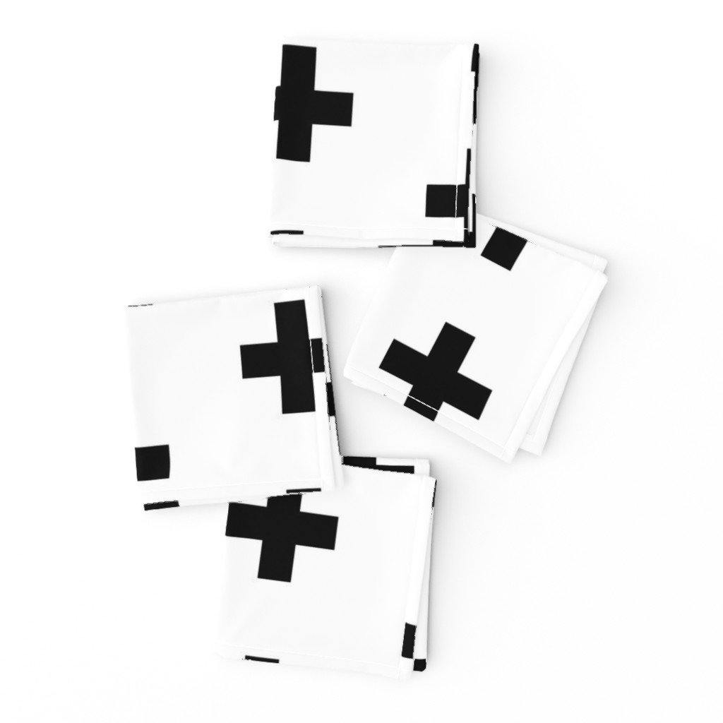 Black Crosses on White - Black Plus Sign