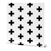 Black Crosses on White - Black Plus Sign