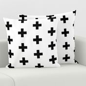 Black Crosses on White - Black Plus Sign