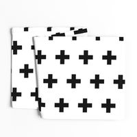 Black Crosses on White - Black Plus Sign