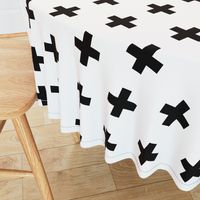 Black Crosses on White - Black Plus Sign