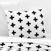 Black Crosses on White - Black Plus Sign