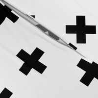 Black Crosses on White - Black Plus Sign