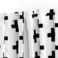 Black Crosses on White - Black Plus Sign