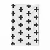 Black Crosses on White - Black Plus Sign