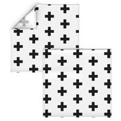 Black Crosses on White - Black Plus Sign