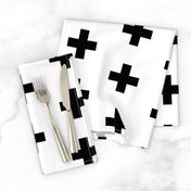 Black Crosses on White - Black Plus Sign