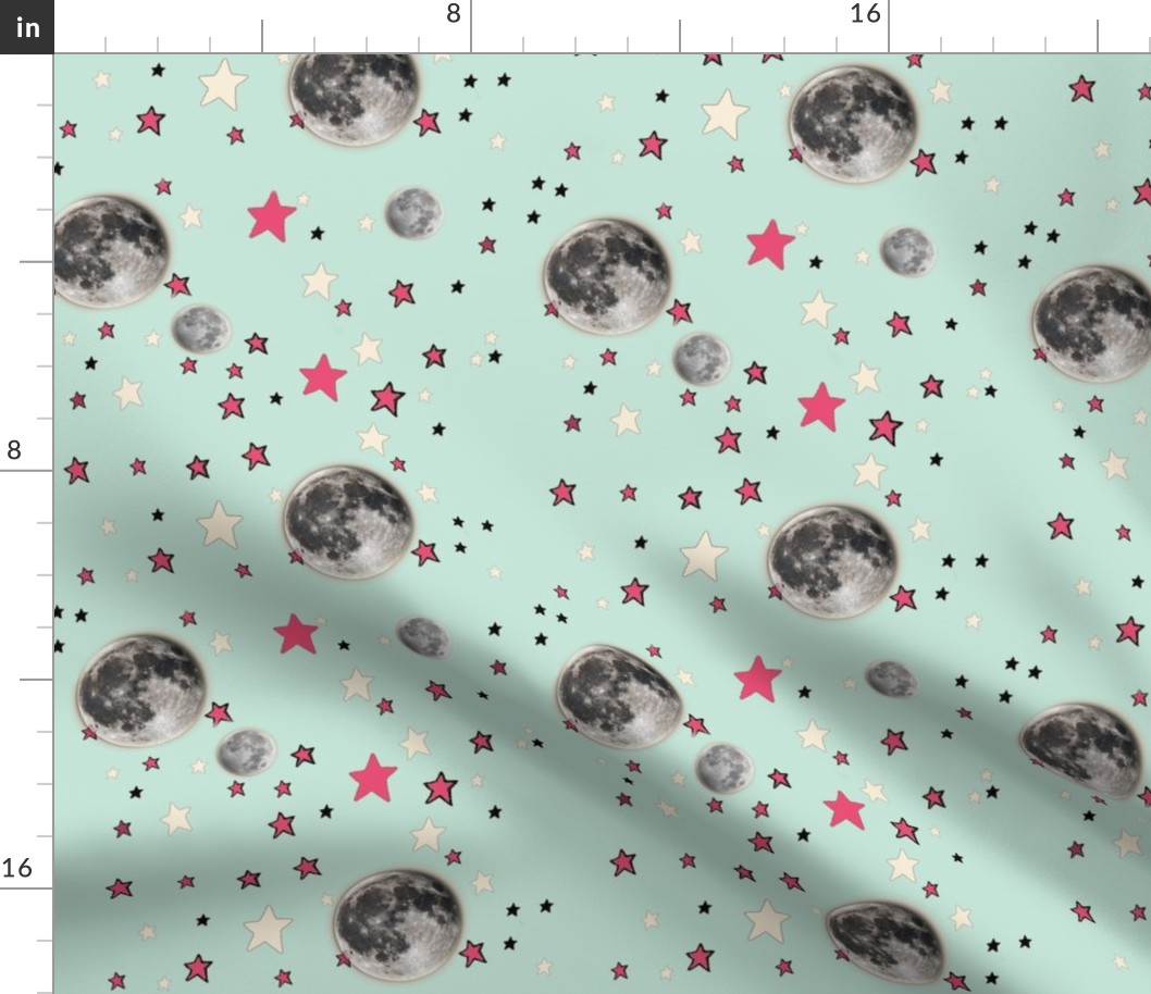 Mint Green Moon & Stars | Paper Moon Collection