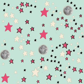 Mint Green Moon & Stars | Paper Moon Collection 