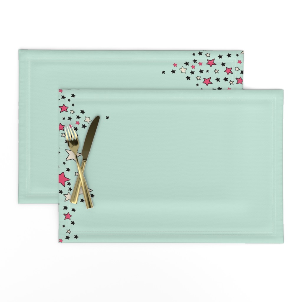 Star Border on Mint Green | Paper Moon Collection