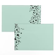  Paper Moon Collection - Black Mint Green Star Border