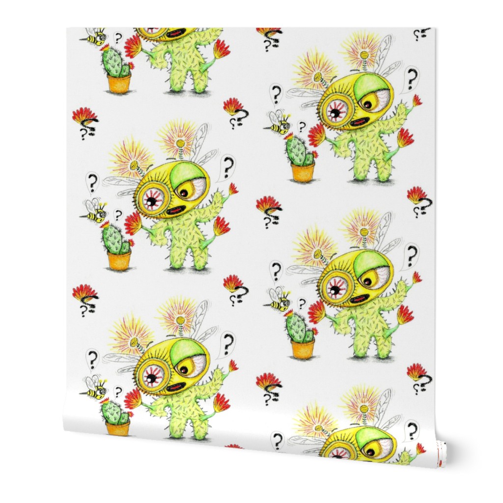 Creepy Cacto-Bee white yellow green red, large scale