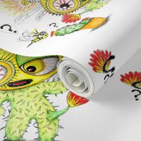 Creepy Cacto-Bee white yellow green red, large scale