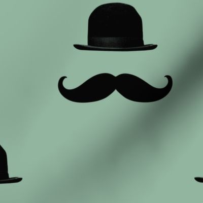 Green Mustaches and Hats