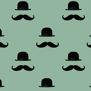 Green Mustaches and Hats