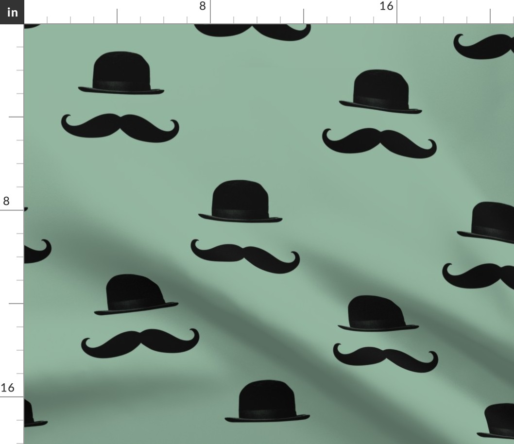 Green Mustaches and Hats