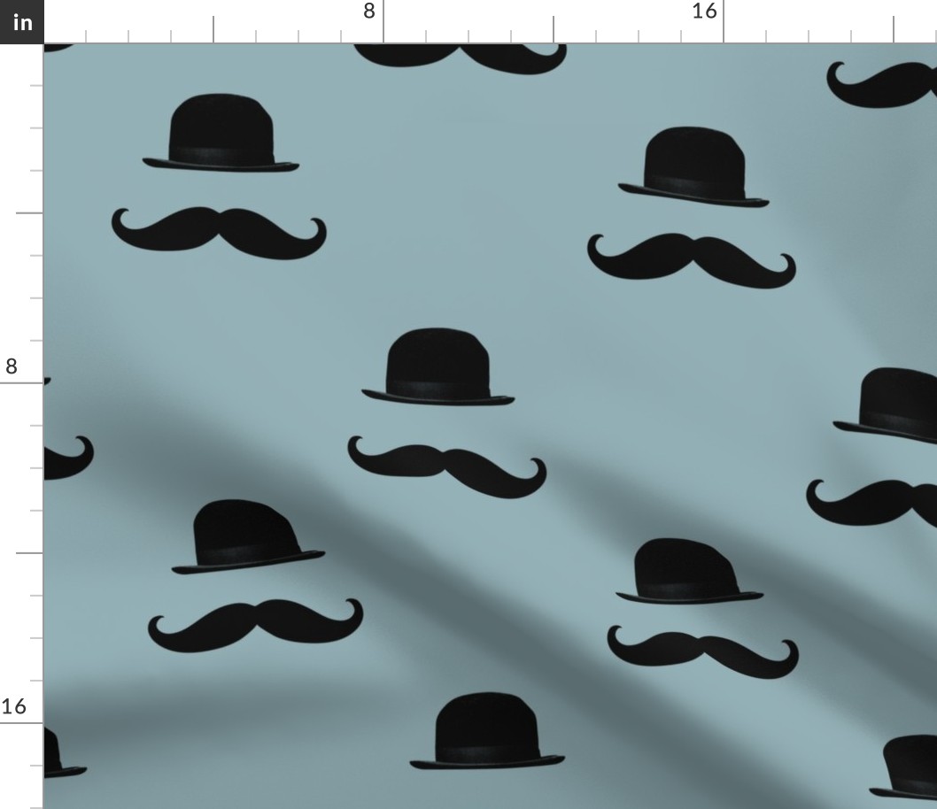 Blue and Black Hipster Mustaches