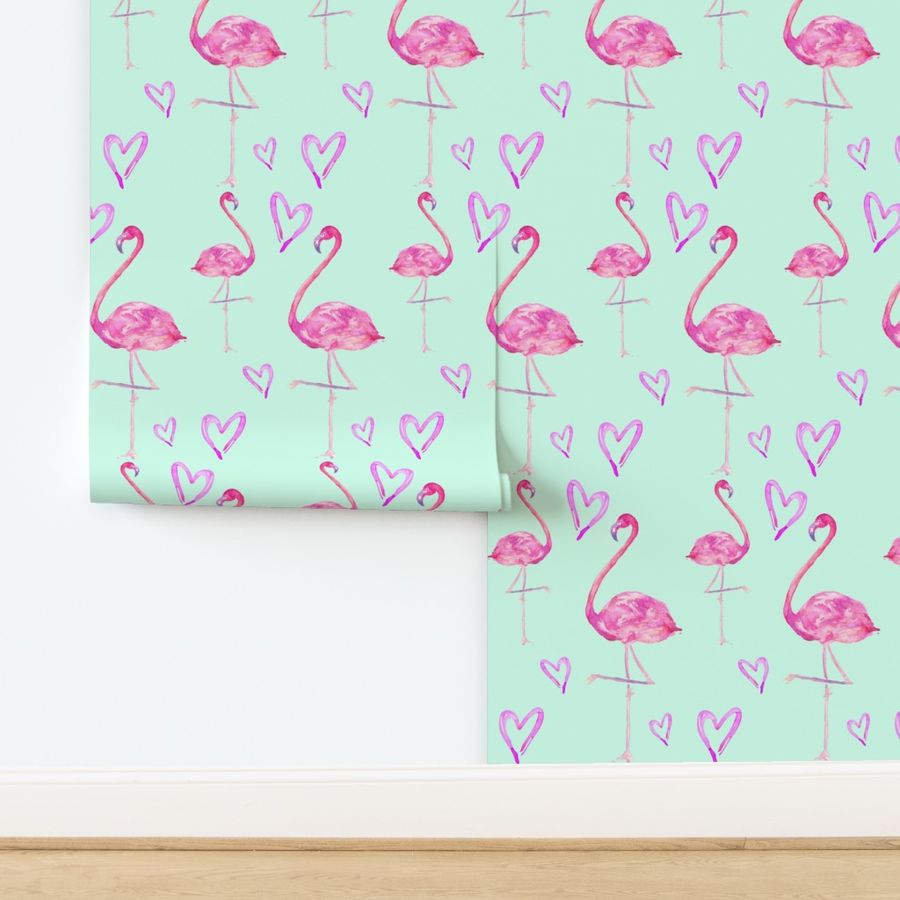 flamingos in mint