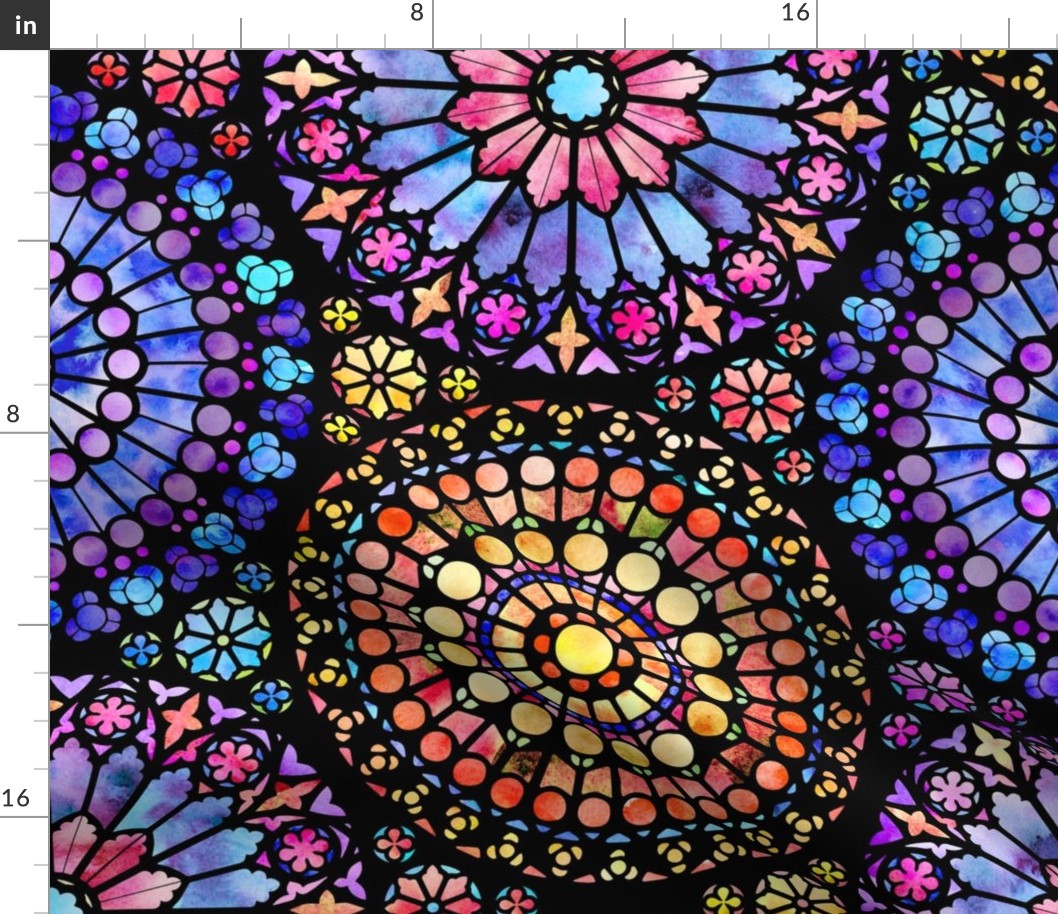 Painted Rose Windows (Multicolored - Large)