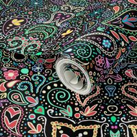 blacklight chalkboard paisley 