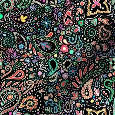 blacklight chalkboard paisley 