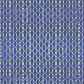 Woven indigo and lilac on pale gold by Su_G
