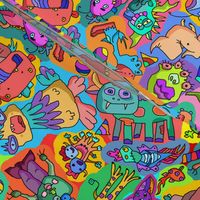 Monsters - Multicolor Background