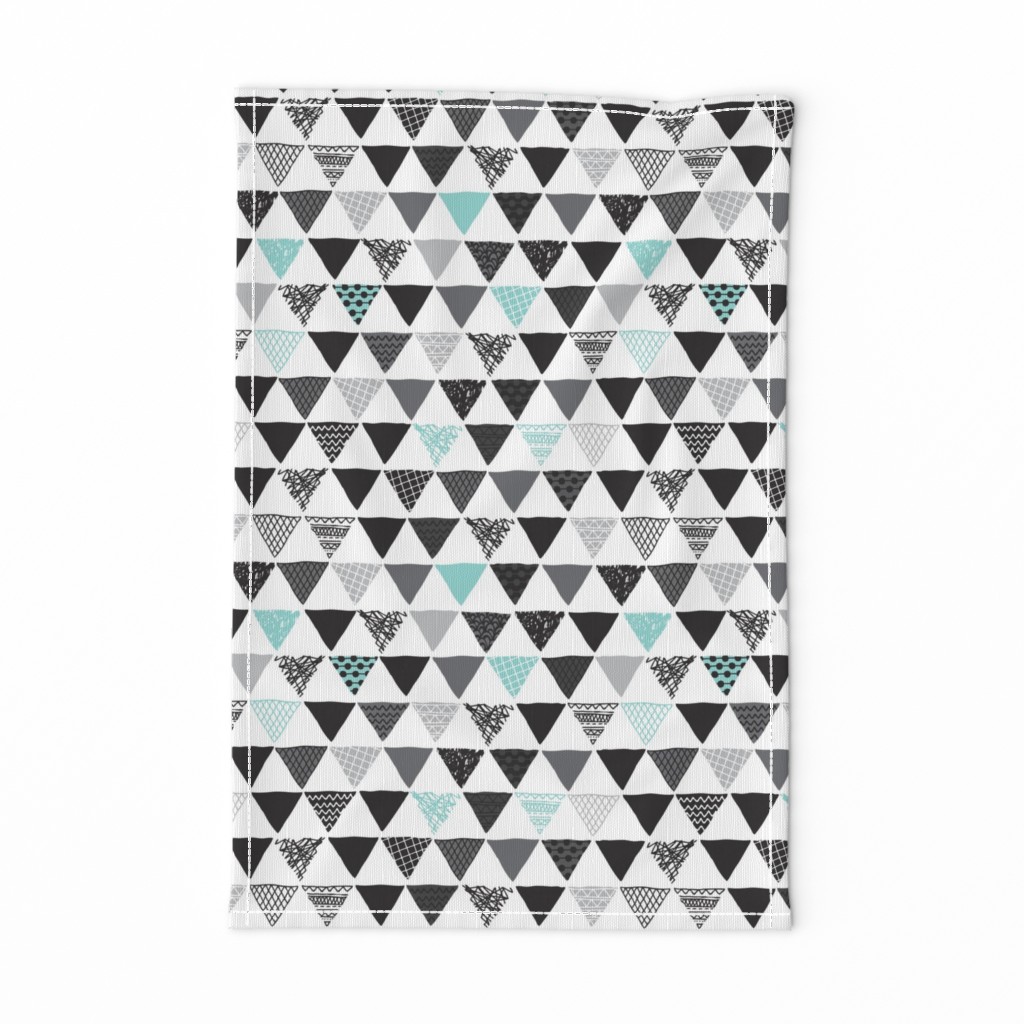 Geometric tribal aztec triangle blue modern patterns