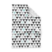 Geometric tribal aztec triangle blue modern patterns