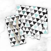 Geometric tribal aztec triangle blue modern patterns