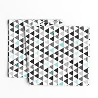 Geometric tribal aztec triangle blue modern patterns