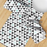 Geometric tribal aztec triangle blue modern patterns