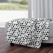 Geometric tribal aztec triangle blue modern patterns