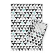 Geometric tribal aztec triangle blue modern patterns