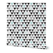 Geometric tribal aztec triangle blue modern patterns