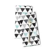 Geometric tribal aztec triangle blue modern patterns