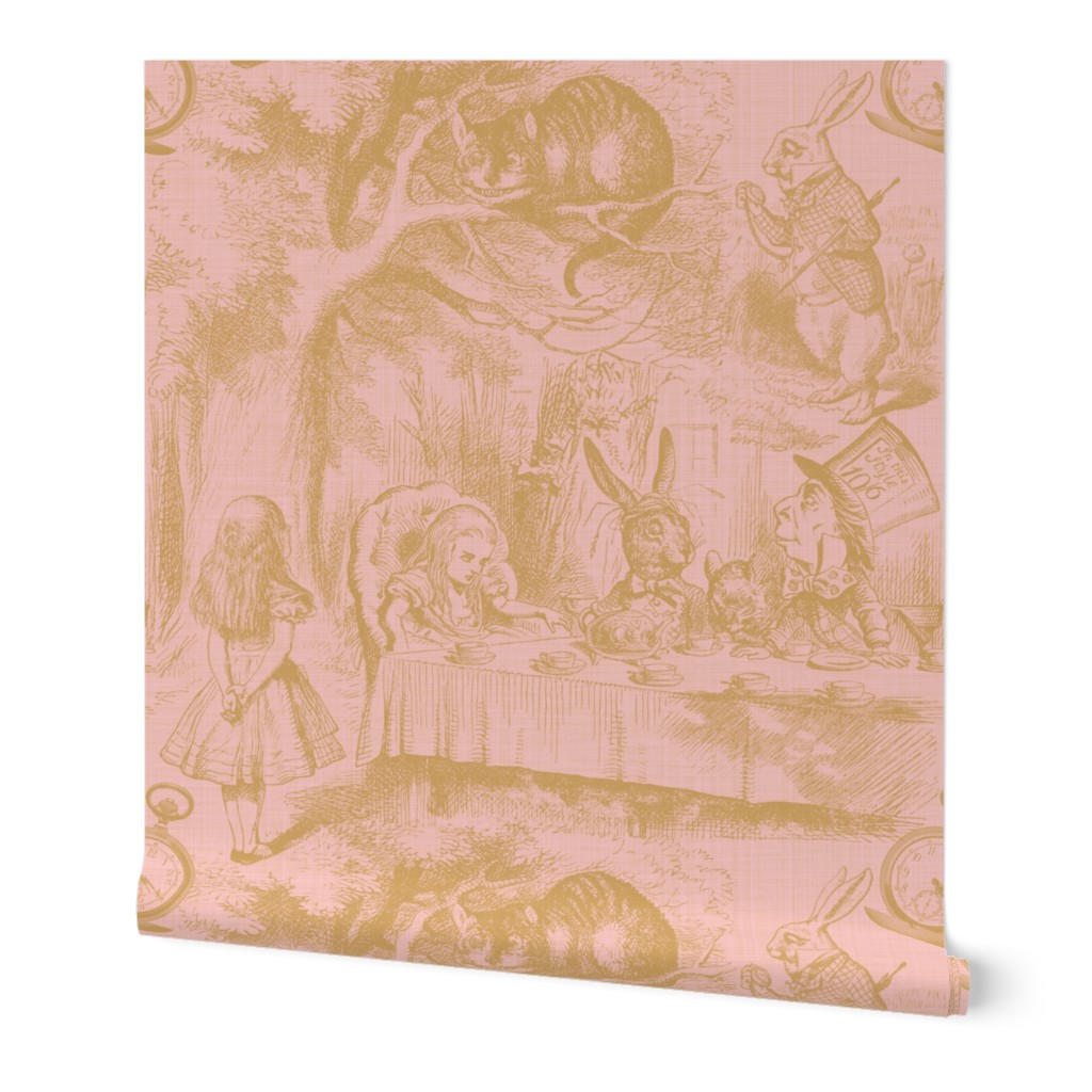 Alice In Wonderland ~ Late For Tea! ~ Gilt on Dauphine ~ Linen Luxe