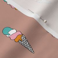 Summer ice cream cone vintage pop beach print for girls