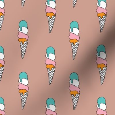 Summer ice cream cone vintage pop beach print for girls