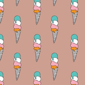 Summer ice cream cone vintage pop beach print for girls