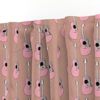 Pink acoustic guitar music design for girls