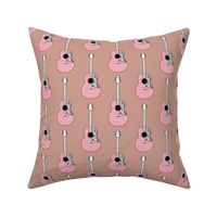 Pink acoustic guitar music design for girls