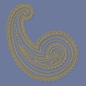 Provence ~ Paisley ~ Embroidered Gold on Chevalier