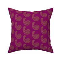 Provence ~ Paisley ~ Embroidered Gold on Pompadour Purple