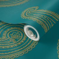 Provence ~ Paisley ~ Embroidered Gold on Penzance