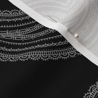 Provence ~ Paisley ~ Embroidered Silver on Blackmail